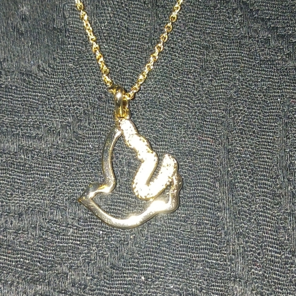 Gold Dove Pendant Necklace